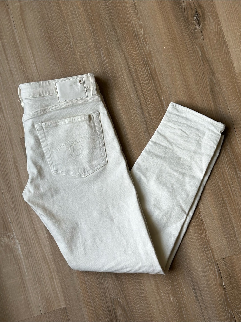NWT R13 Boy Skinny Jeans White Riot Size 26 Made in Italy Luxury Denim
